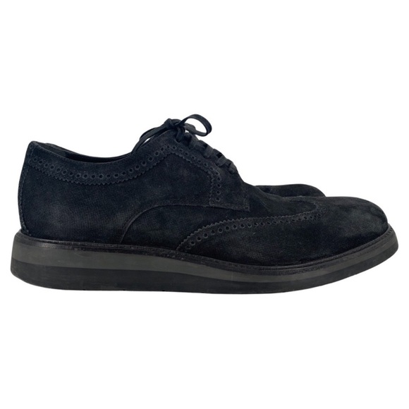 Vince Men’s Stamped Suede Pryce Wingtip Oxford Shoes in Charcoal Size 8.5 - Picture 5 of 11